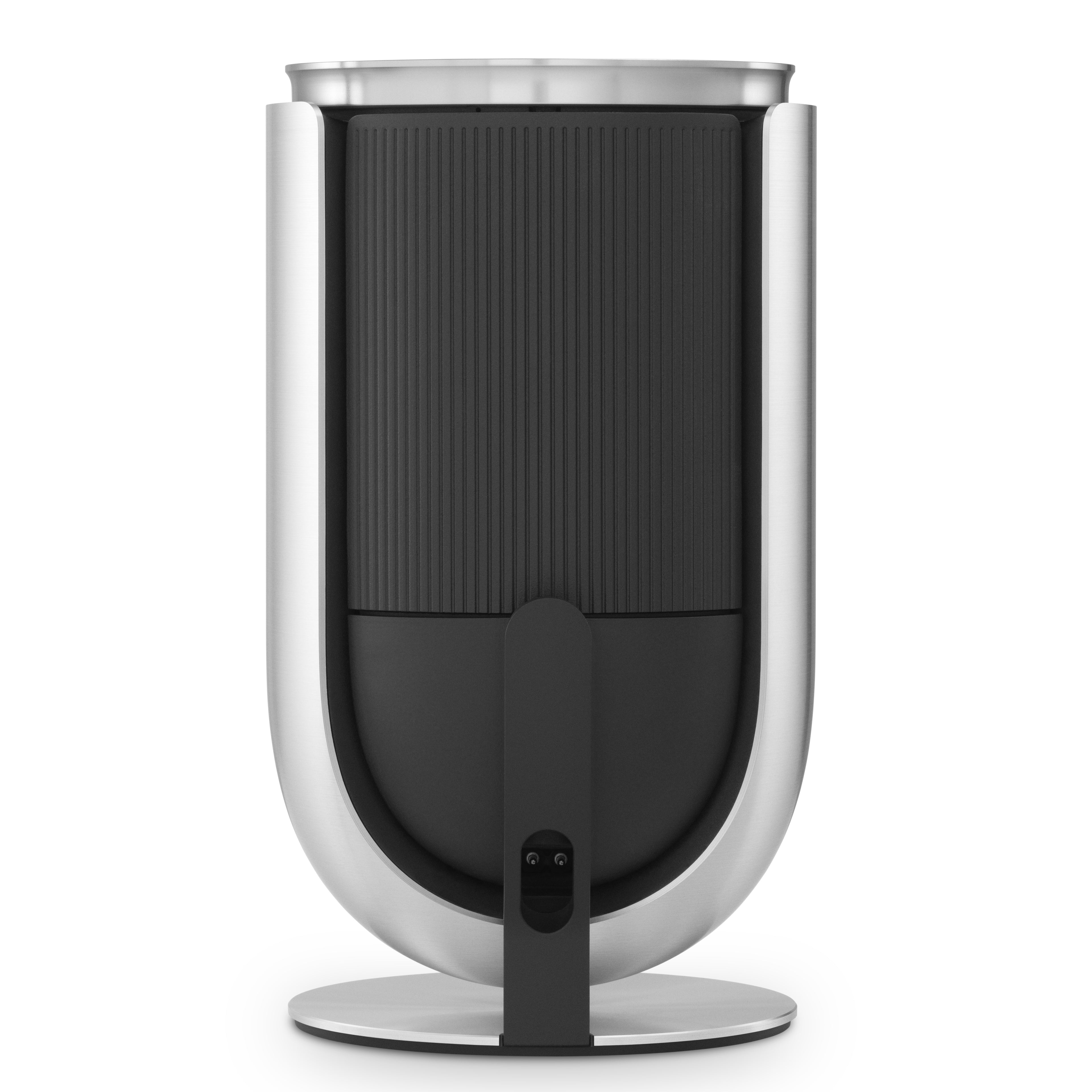 Bang & Olufsen BeoLab 8 in silber auf Tischstandfuß mit Eichholzcover - Ansicht von hinten