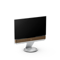 Bang & Olufsen, B&O, Beovision Theatre 55 Zoll in silber mit Holzcover aus Eichenholz auf Bodenstandfuß