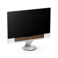 Bang & Olufsen, B&O, Beovision Theatre 77 Zoll in silber mit Holzcover aus Eiche auf Bodenstandfuß