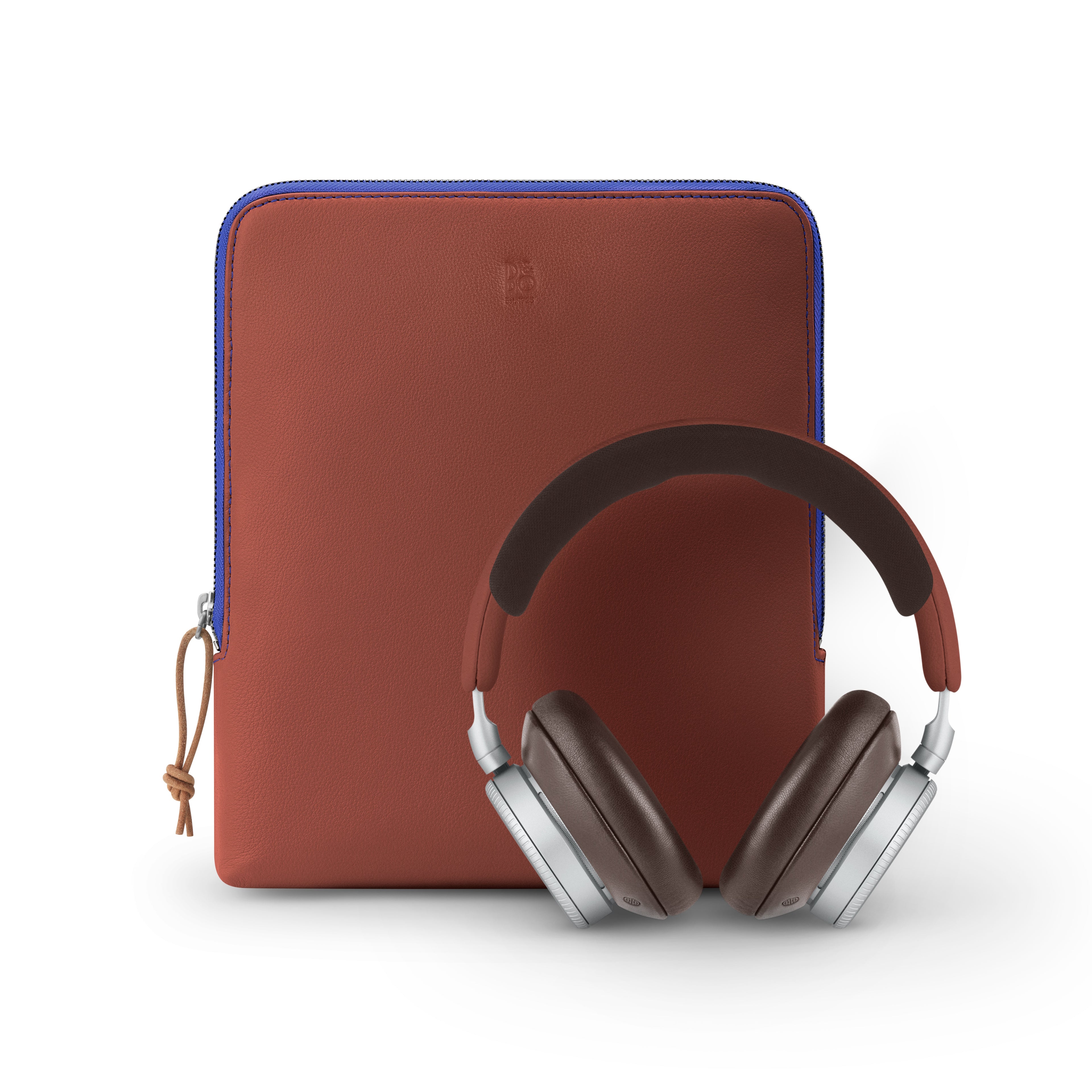 Bang & Olufsen, B&O Beoplay H100 - Premium Over Ear Kopfhörer mit ANC - Centennial Collection in Century Brown, Kopfhörer und Tragetasche aus Leder