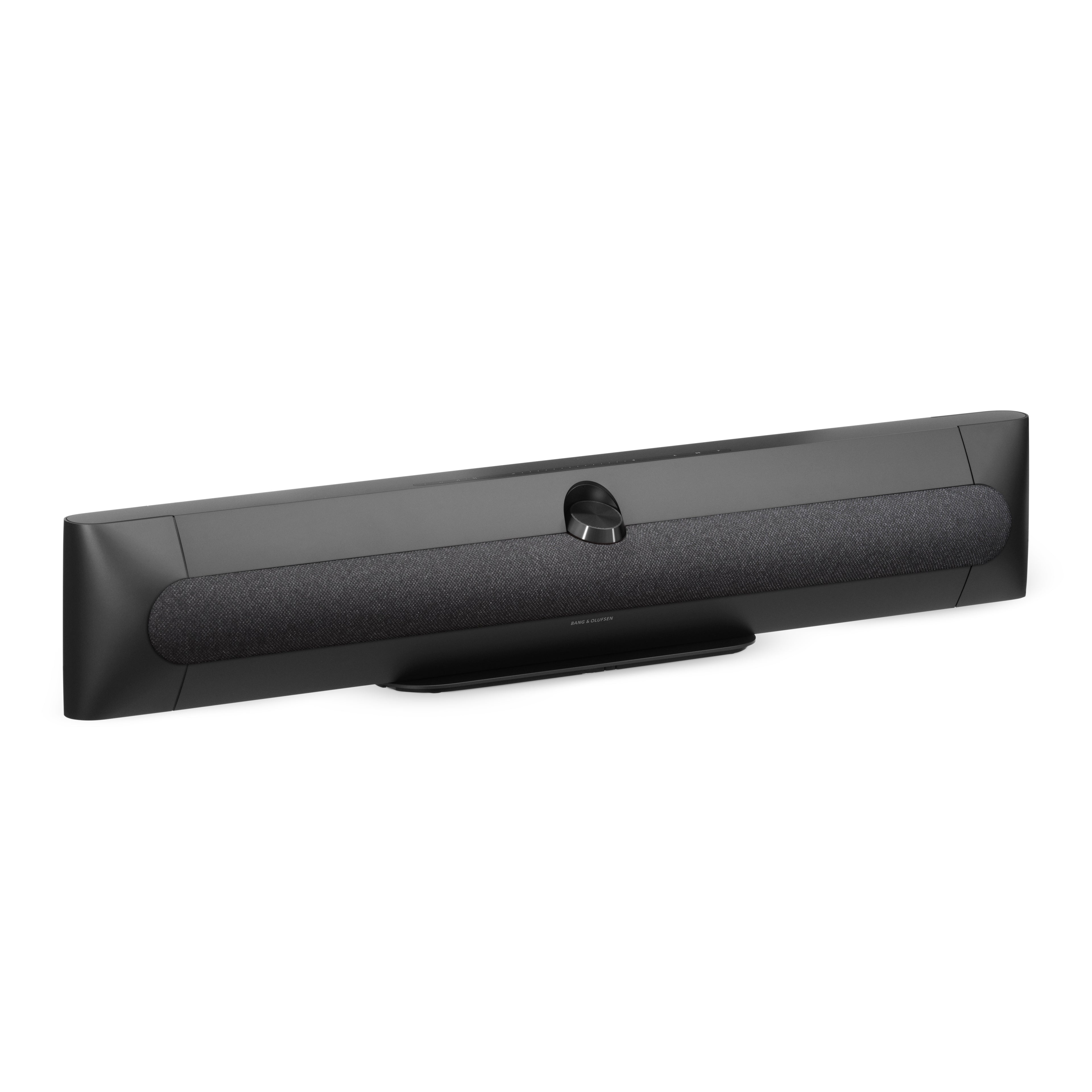 Bang & olufsen Beosound Premiere Soundbar von vorn mit Stoffcover auf Standfuß