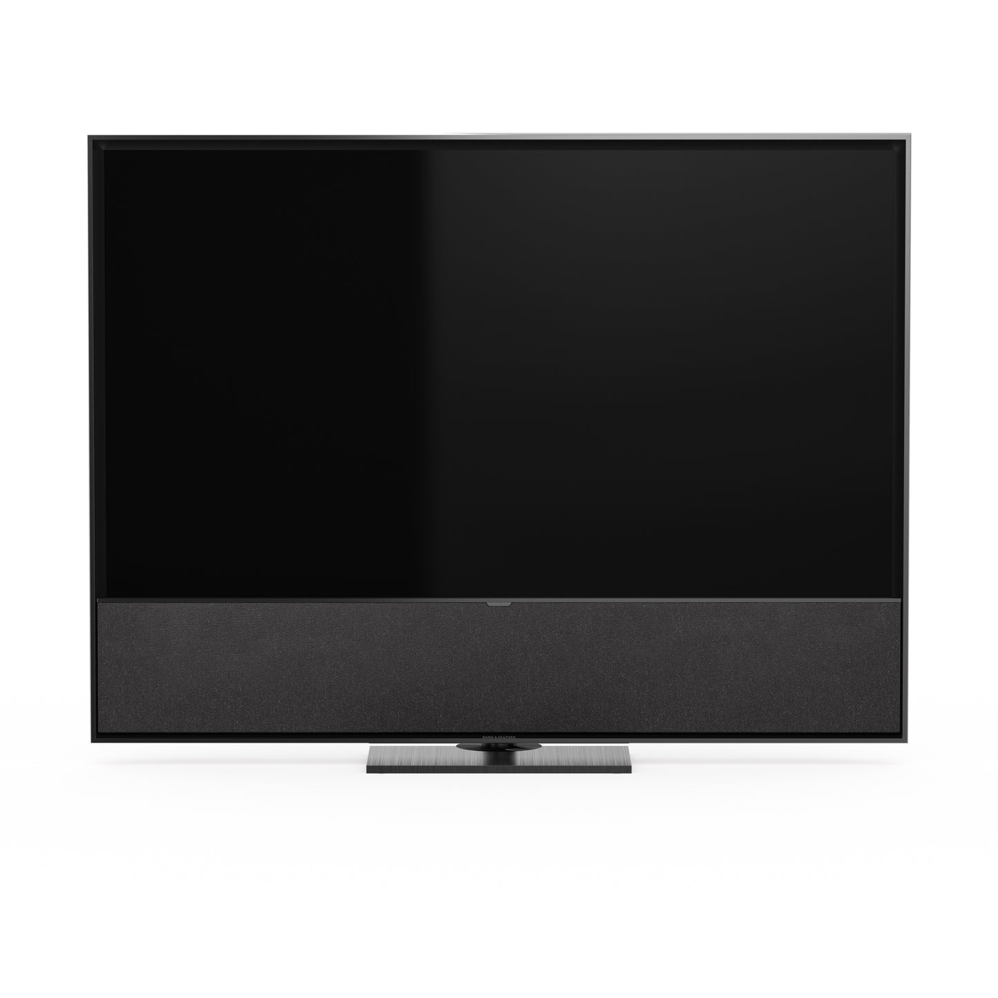 B&O Bang & Olufsen Beovision Contour in 55 Zoll in Black Anthracite mit grey melange Cover auf Tischstandfuß - Ansicht von vorn