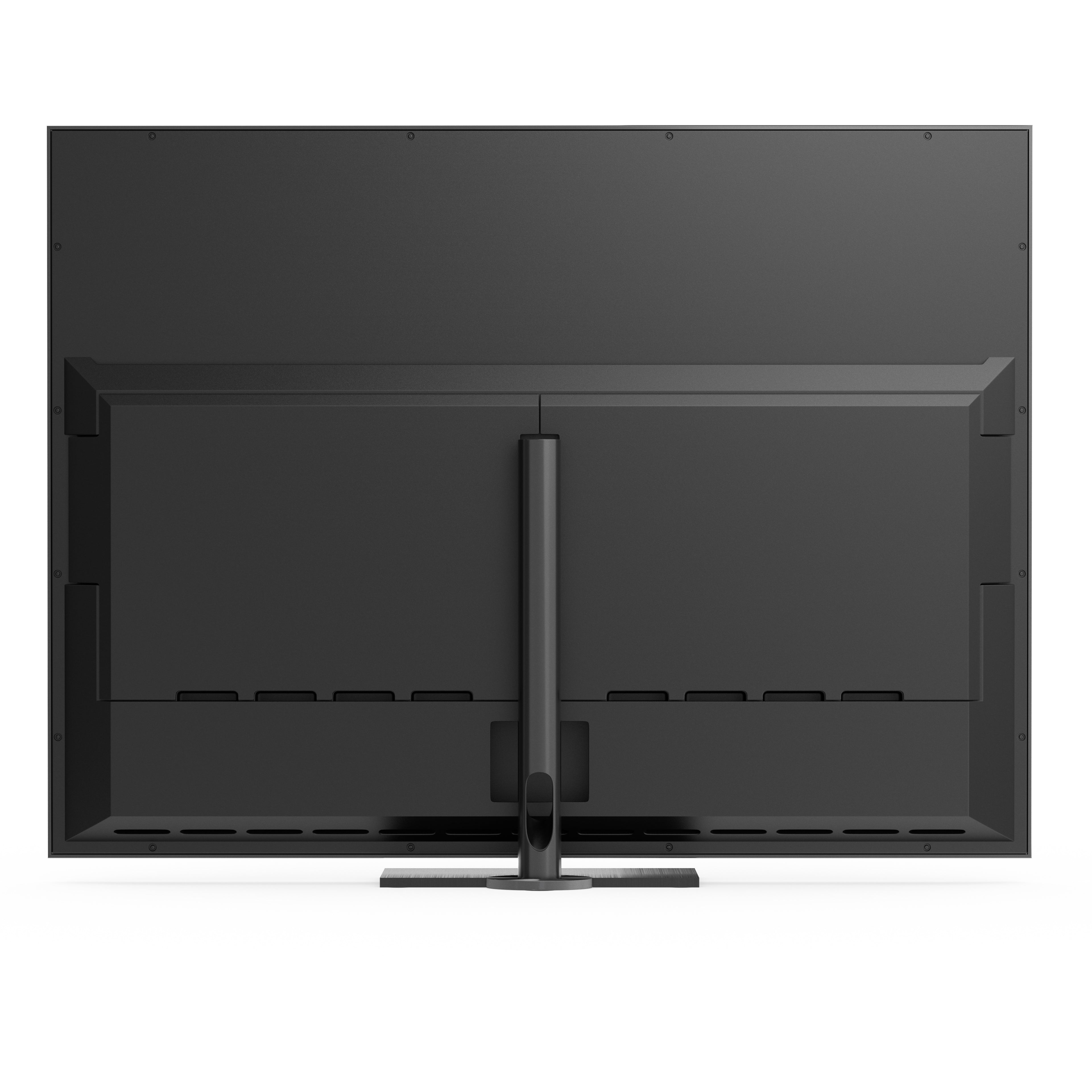 B&O Bang & Olufsen Beovision Contour in 55 Zoll in Black Anthracite smoked oak Cover auf Tischstandfuß - Ansicht von hinten