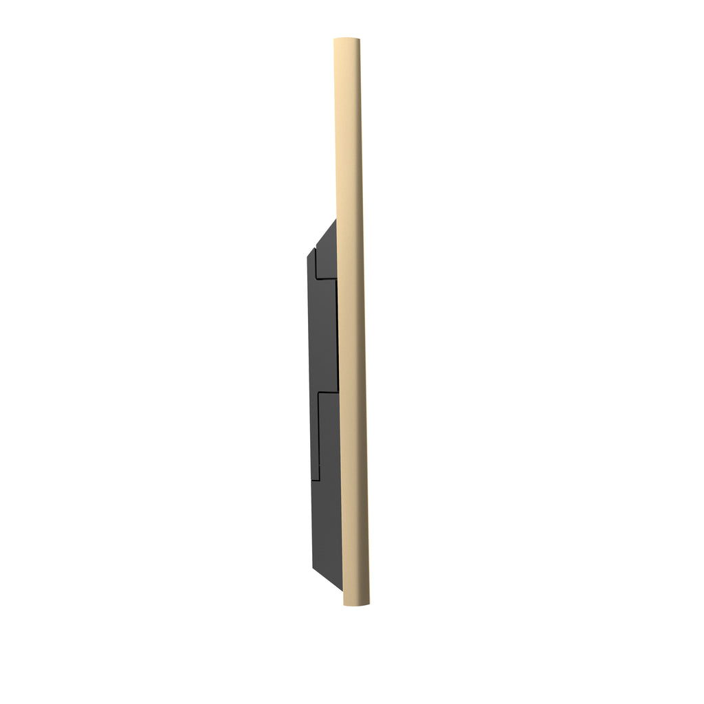 B&O Beovision Contour 48 Zoll Gold Tone - an Wandhalterung mit light oak Cover - von der Seite