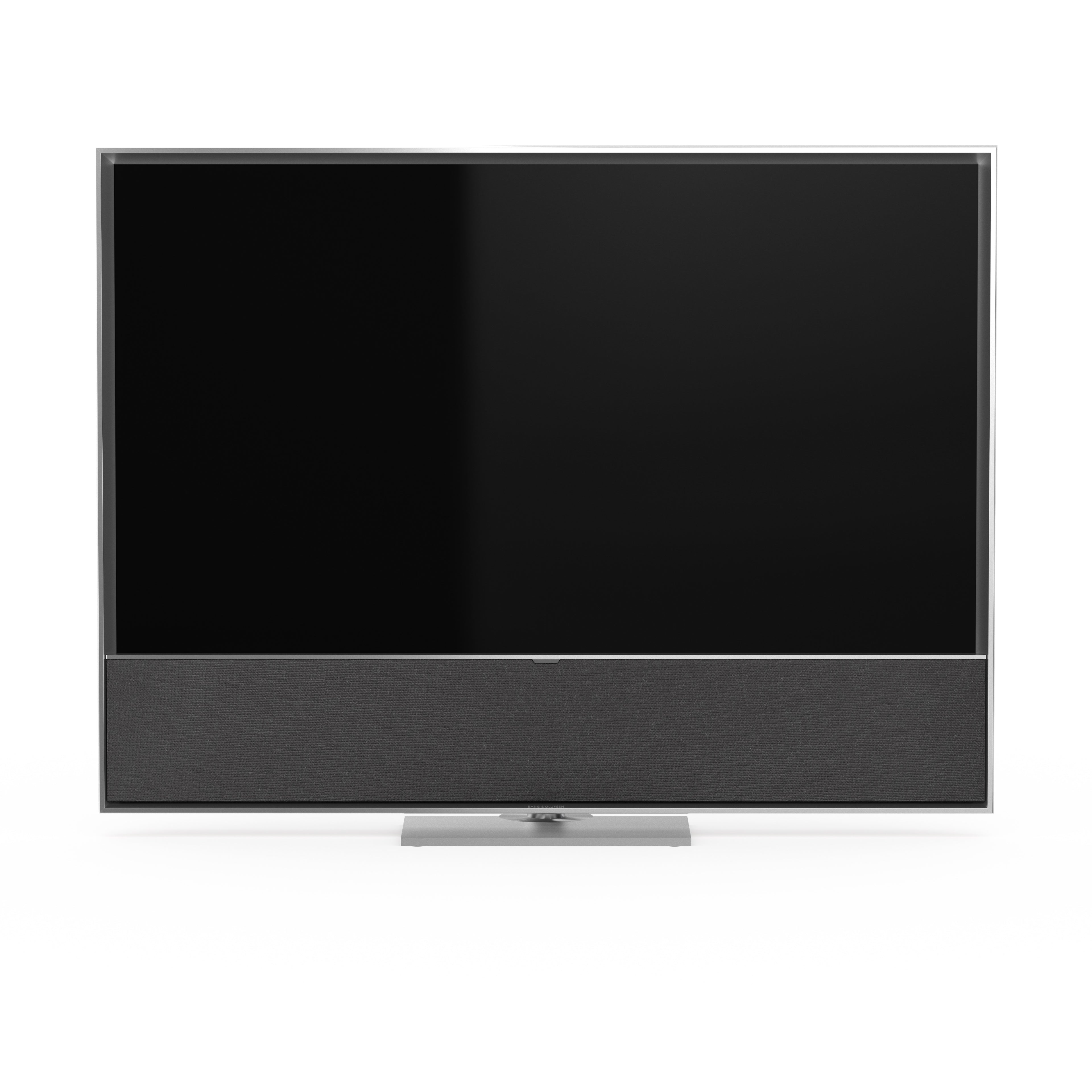 B&O Bang & Olufsen Beovision Contour 48 Zoll silber - auf Tischstandfuß mit grey melange Cover - frontal