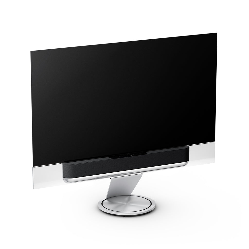 Bang & Olufsen Beovision Theatre 77 Zoll Auf Motorbodenstandfuß mit Cover in grey melange