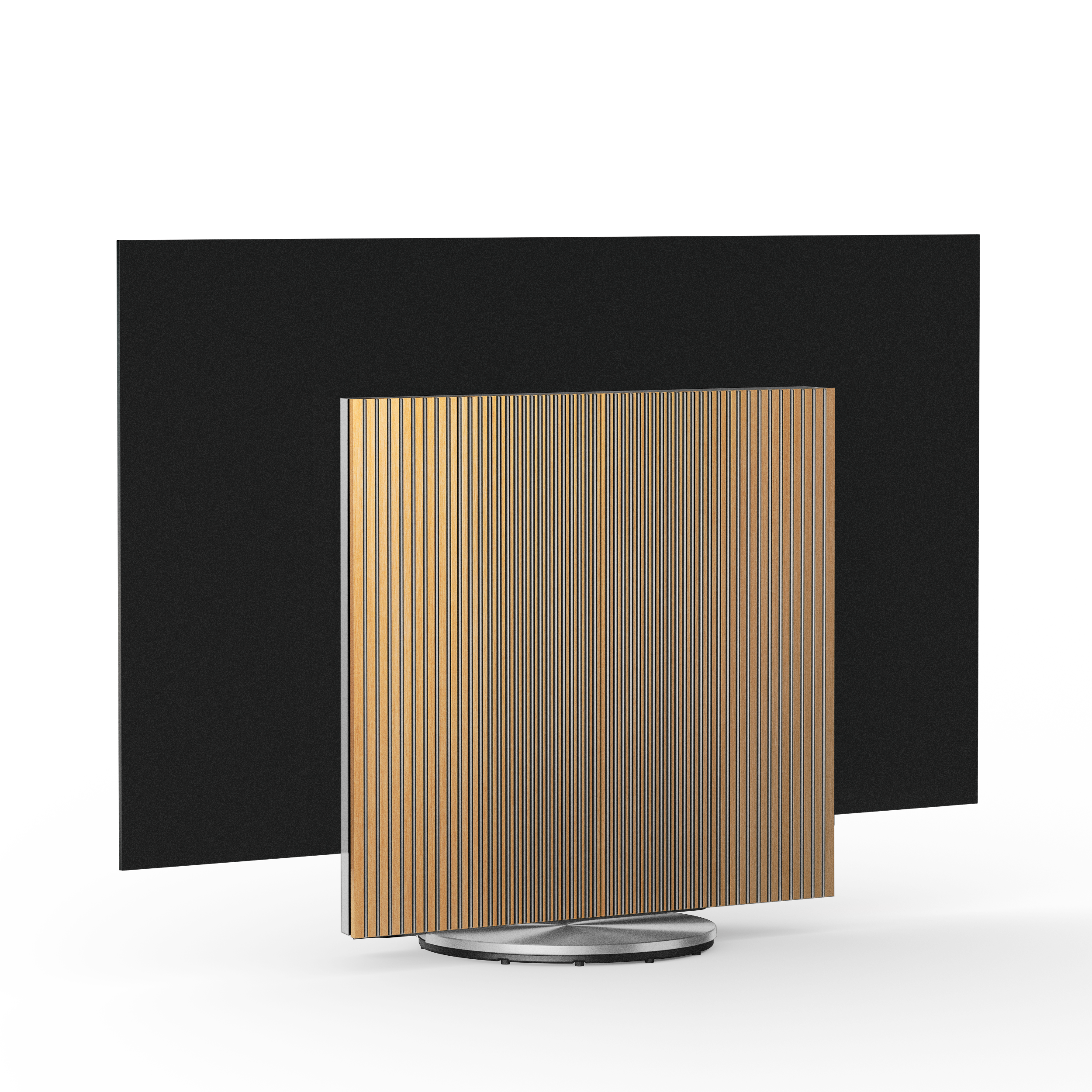 Bang & Olufsen, B&O Beovision Harmony auf Motorbodenstandfuß in silber