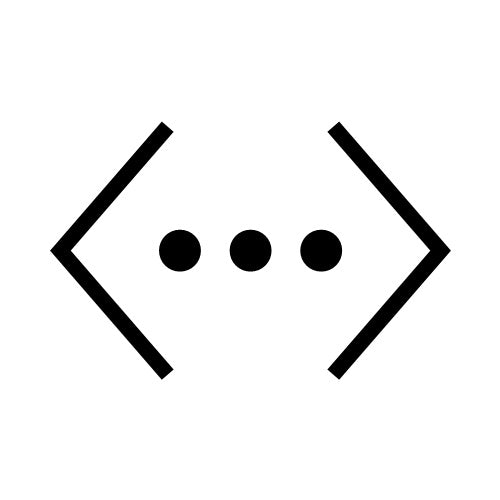 Grafisches Powerlink-Symbol von Bang & Olufsen in Schwarz-Weiß. Das minimalistische Icon aus drei Punkten zwischen zwei spitzen Klammern kennzeichnet die markenspezifische Schnittstelle für die hochwertige, verlustfreie Verbindung von Audioquellen mit aktiven Beolab-Lautsprechern.