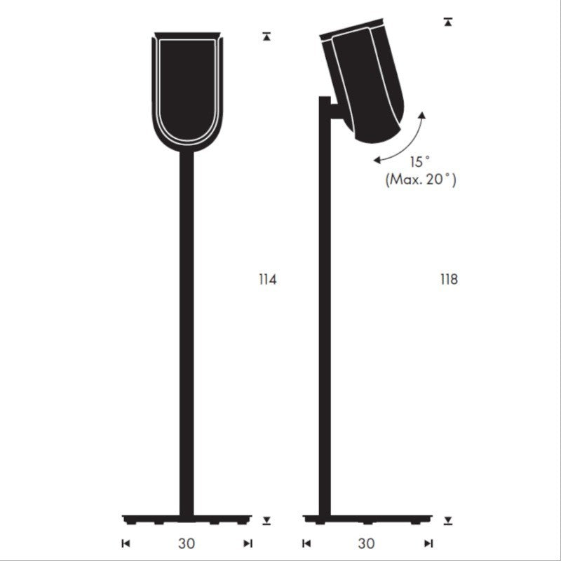 Abmessungen Bodenstandfuß BeoLab 8