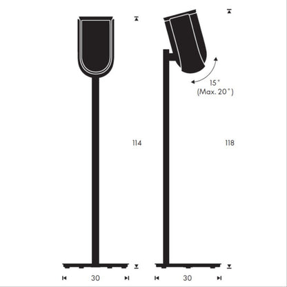 Abmessungen Bodenstandfuß BeoLab 8